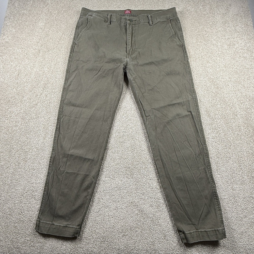Levis XX Chino Pants Mens 36x29 (tag 36x30) Olive Green Straight Leg Stretch